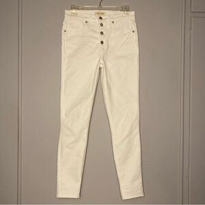 MADEWELL White 10” High Rise Waist Button Fly Skinny Jeans 27